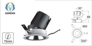 Ce TUV COB Top 6W Recessed LED Down Light for Hotel/Hospital/Shopping Mall