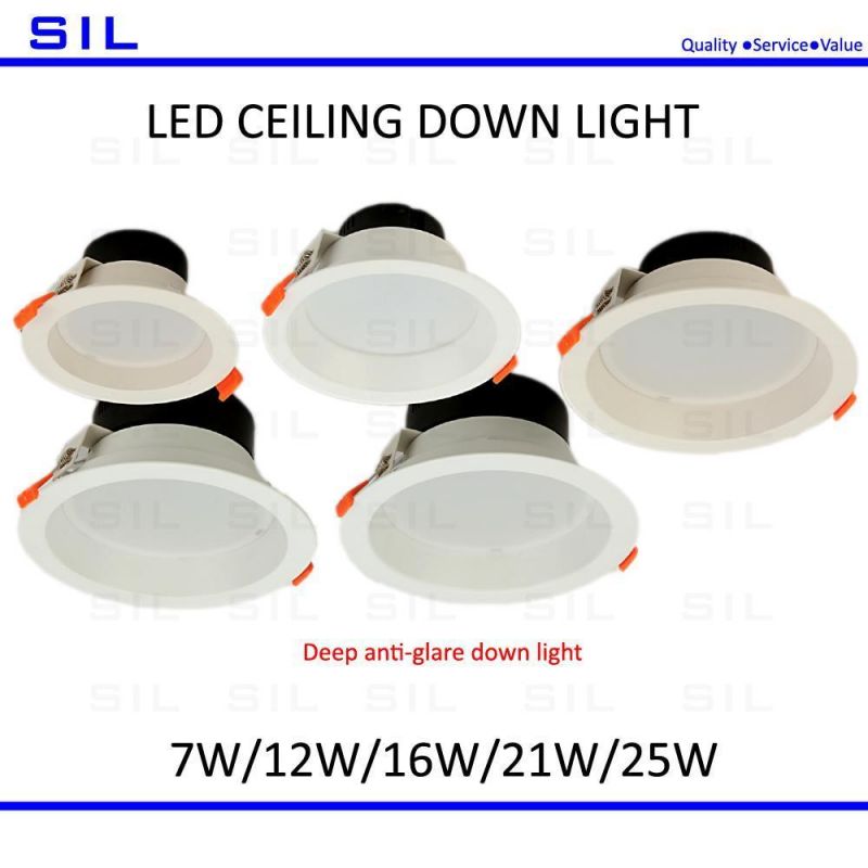 Hot Sales Hotel Commercial LED Downlight 12watt 7W 12W 15W 21W 25W Ceiling Light 12W LED Down Light