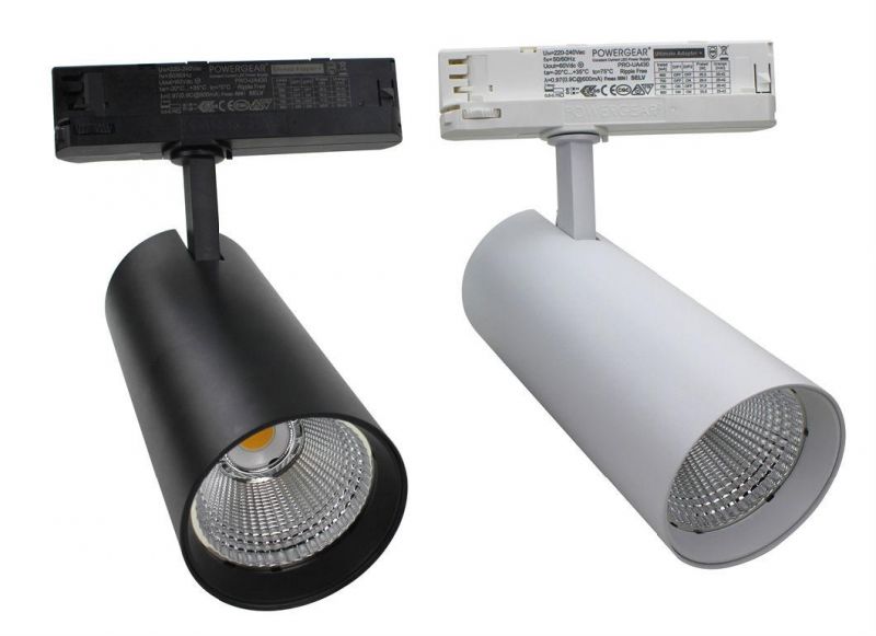 Aluminum Ceiling Recessed Rail 15W 25W 30W 40W 15/24 /38 /45/60 Degrees COB Dimmable LED Track Light System for Indoor