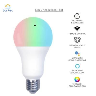 RGB Smart WiFi LED Light Bulb Dimmable Lamp Tuya APP