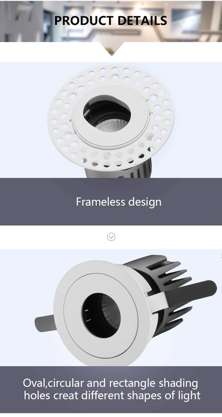 Rotated Waterproof IP65 LED Hotel LED Downlight 10W Cutout 75mm