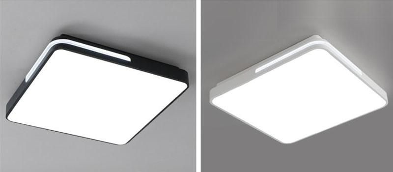 Smart Remote Control White Black Acrylic Ceiling Lamp for Bedroom