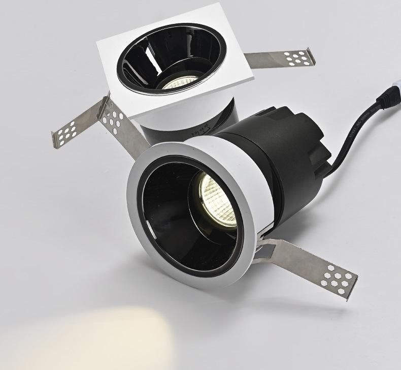 High Quality Wholesale Cool White Daylight 20W COB LED Ceiling Adjustable Antiglare Square Recessed LED Downlight Light