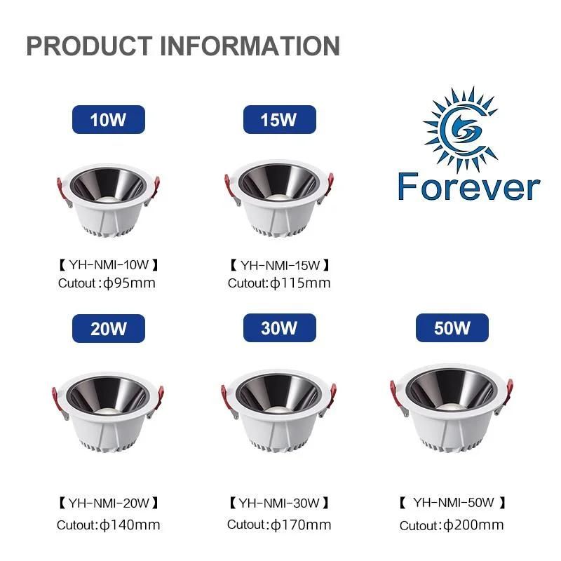 Recessed Embedded Commercial COB 5W 20W 30W LED Spotlight Downlight