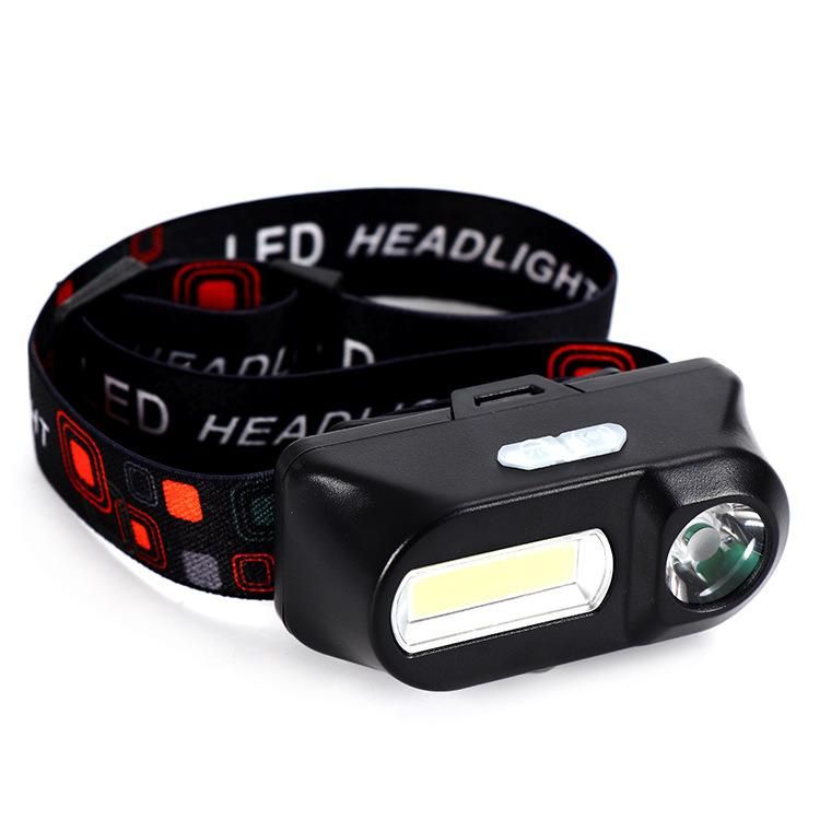 Portable Mini XPE+COB LED Headlamp USB Rechargeable Camping Head Lamp Fishing Headlight Flashlight Torch