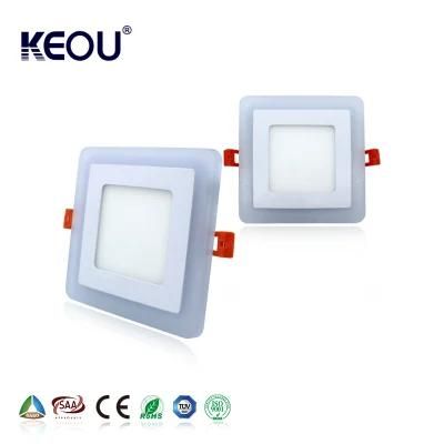 Keou Double Color Super Slim Square LED Panel Lamp with RGB Red Green Blue White