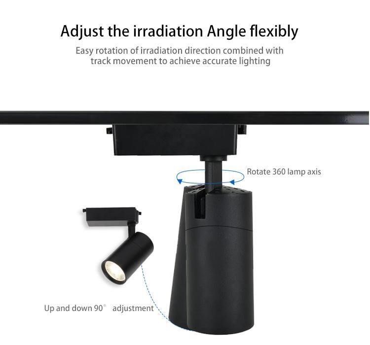 High Quality Adjustable LED Track Light Black COB LED Ceiling Spotlight