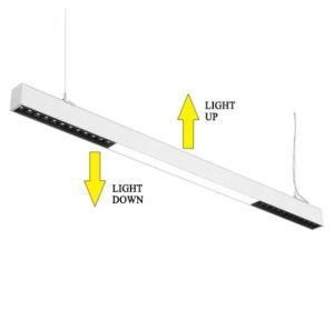 LED Linear Light with 40W 4FT, Linkable, Stepless Dimmable, Color Changing, 3000K 4000K 6000K, Suspended LED Shop Light Channel Light for Office