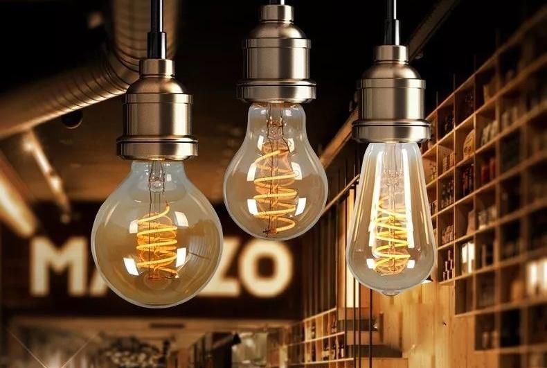 Decorative Soft Filament 4W 300lm E27 Vintage Edison Amber Glass Retro Light LED Filament Bulb