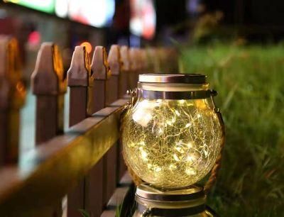 20 LED Hanging Solar Light Outdoors Solar Glass Jar Lid Fairy String Light for Christmas Patio Garden Yard and Lawn