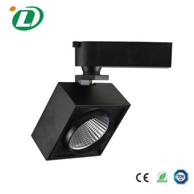 Rotatable Black Square CREE COB Track Light 30W Aluminum LED Spot Light with 3 Year Warranty