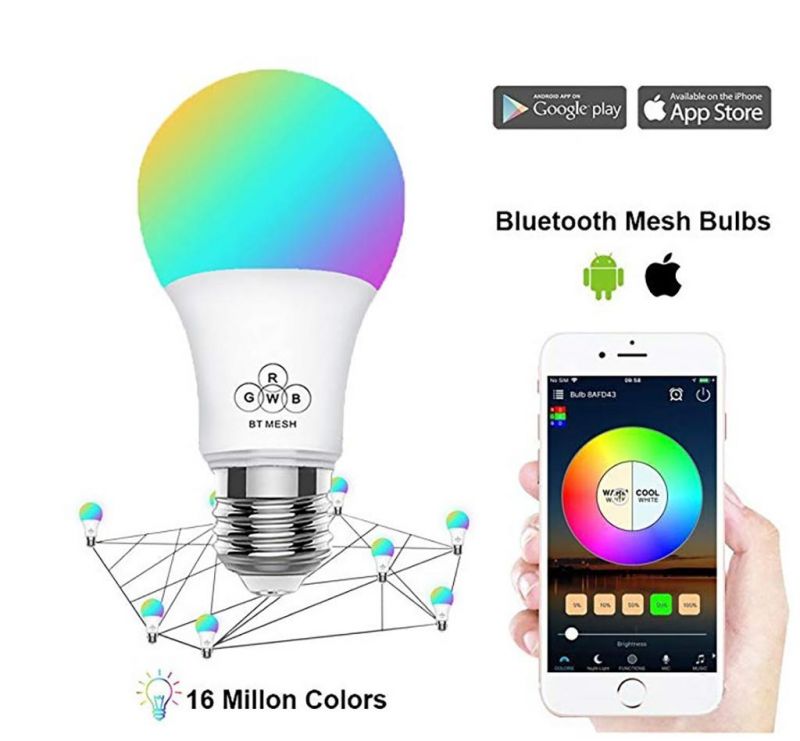 A60 Bluetooth Mesh Self-Organizing Network Light Smart Bulb Lamp