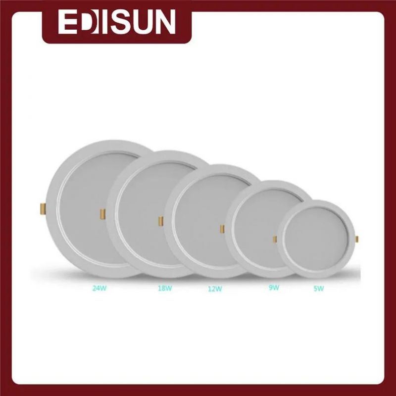 New ERP Dob IP54 Waterproof Recessed Downlight Round Slim Panel Light 5W 9W 12W 18W 24W