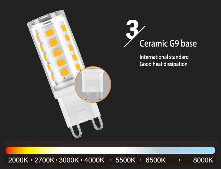 No Flicker Dimming 300lumen 3W G9 LED Replacement Halogen Bulbs