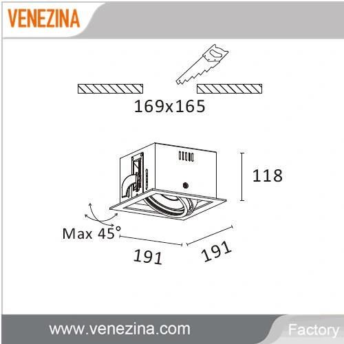 R6206 Grateful Ceiling Light Dimmable LED Grille Light