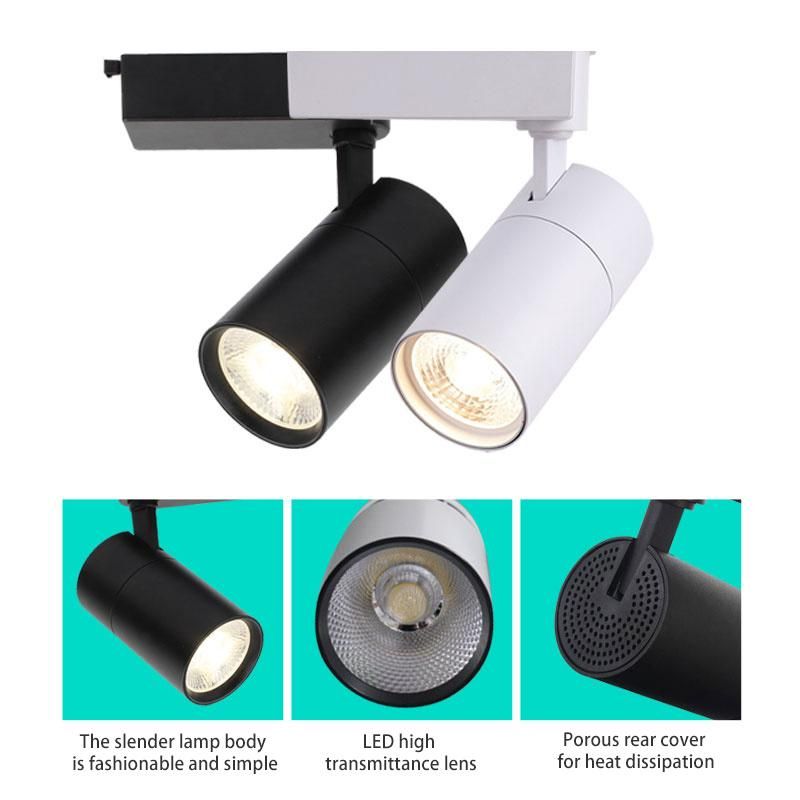 COB LED Track Spot Light with 3 Years Warranty Great for Restaurant LED Track Spotlight