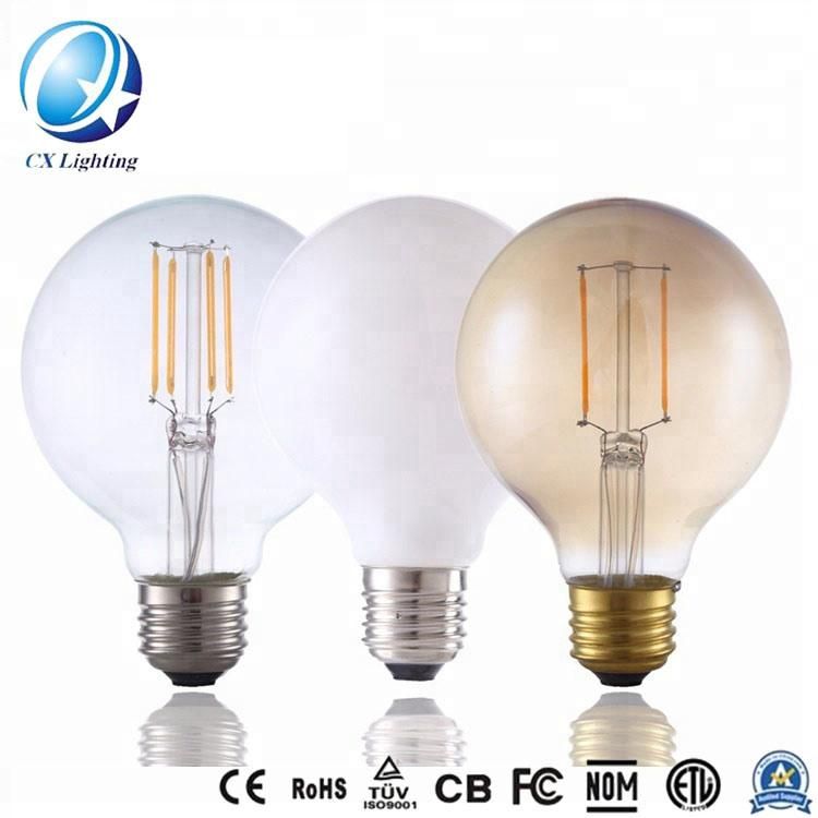 LED Filament Bulb G125 with Letter Word Hello Love Home Dream Inside 4W 2200K Dimmable Clear&Gold Glass