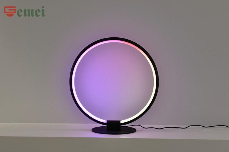 Energy-Saving LED Circle Table Lamp for Study LED Desk with USB Charging Port