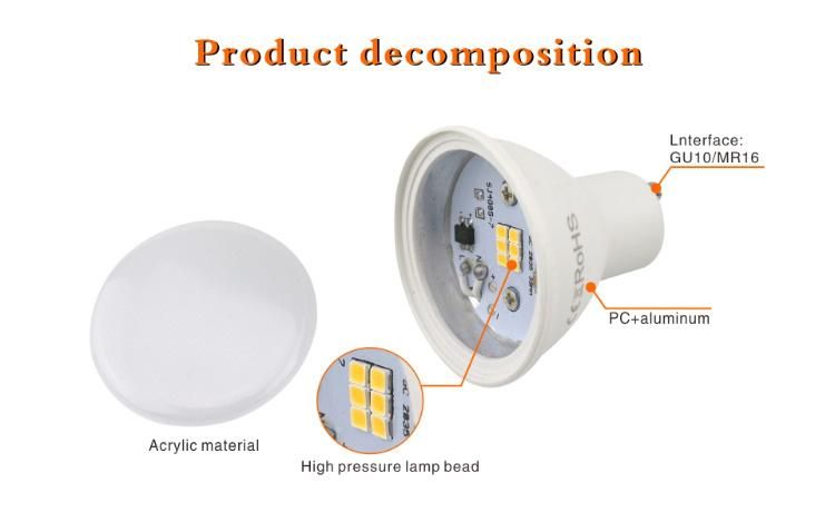 Spotlight MR16 Aluminum Plastic Light GU10 LED Spot