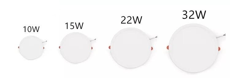 Recessed Panel Lights 22W Frameless Round LED Home Lighting Adjustable Hole Size Downlight with Isolated External Driver Ceiling Light