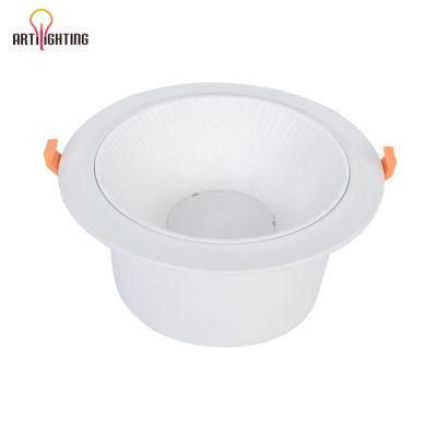 Dimmable Anti-Glare Interior Home Hotel COB Light 5W-40W Recessed LED Downlight for Commercial Lighting