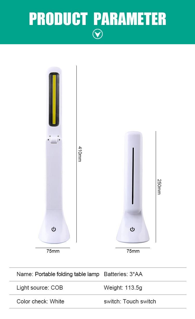 2022 New Arrival Battery Power Dimming Folding Table Lamp
