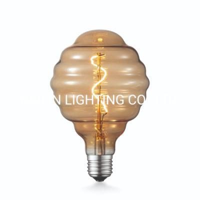 Novel Corrugated Globe Decorative LED Filament Light Bulb