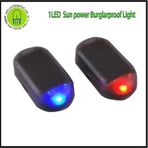 Red Blue LED Solar Burglary Strobe Signal Light Wireless Stick Aside Window Car Traffice Warning Lamp Against Theft