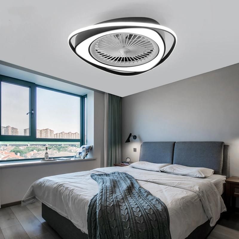 Modern Lamp Bladeless with Fan Blade LED False Dimmable Surface Mounted Ceiling Night Light Fans