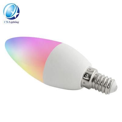 C37 E14 LED Candle Bulb WiFi Tuya Bulb 5W RGB+Cw+Ww LED Smart Bulb Candle Light