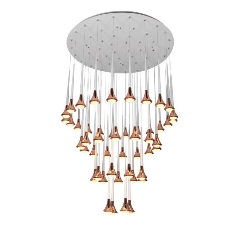 Masivel Lighting Luxury Modern Hotel Pendant Light Gold LED Chandelier Lighting