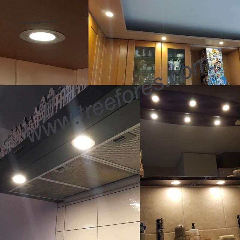 Blue Dimmable Slim Lamp IP65 3W 12VDC Mini LED Spotlight Cabinet Kitchen Bathroom Ceiling Lamp CE