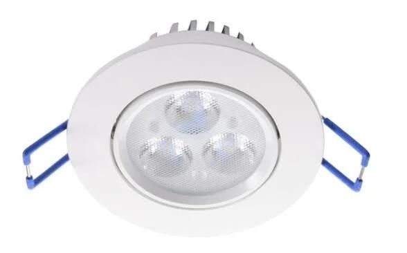 Adjustable Round Silver Downlight Recessed LED Spotlight 3X1w 3000K Warm White