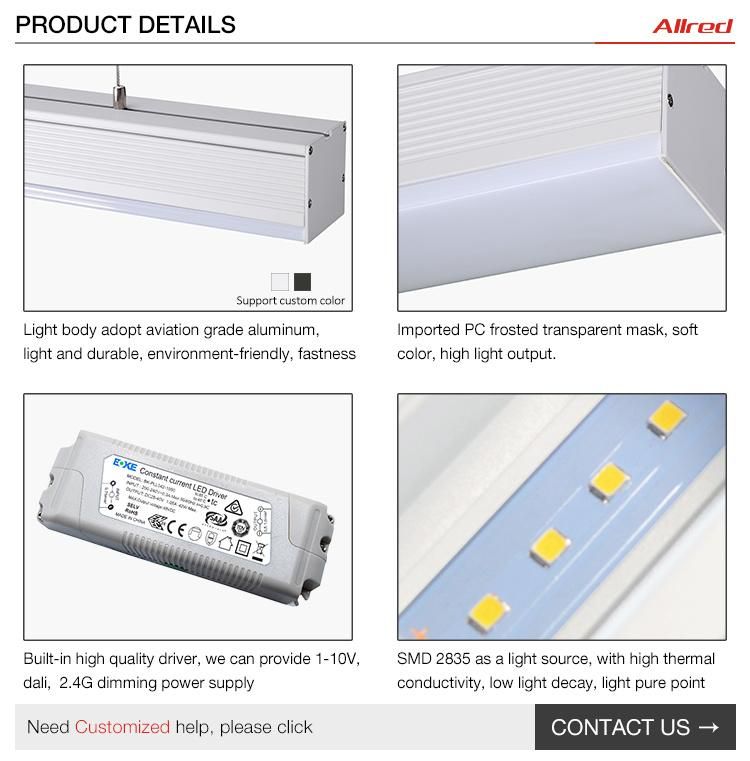 Surface Mounted Straight LED Linear Batten Tube Office Bar Light 40W 1.2m (4FT) 5000K Nature White