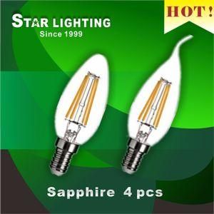 Glass Body Tailed F35 4W Filament LED Candle Bulb