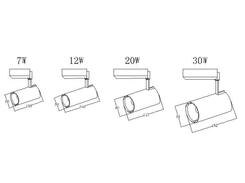 12W 20W 30W LED Downlight COB Tracklight for Decorative Lighting