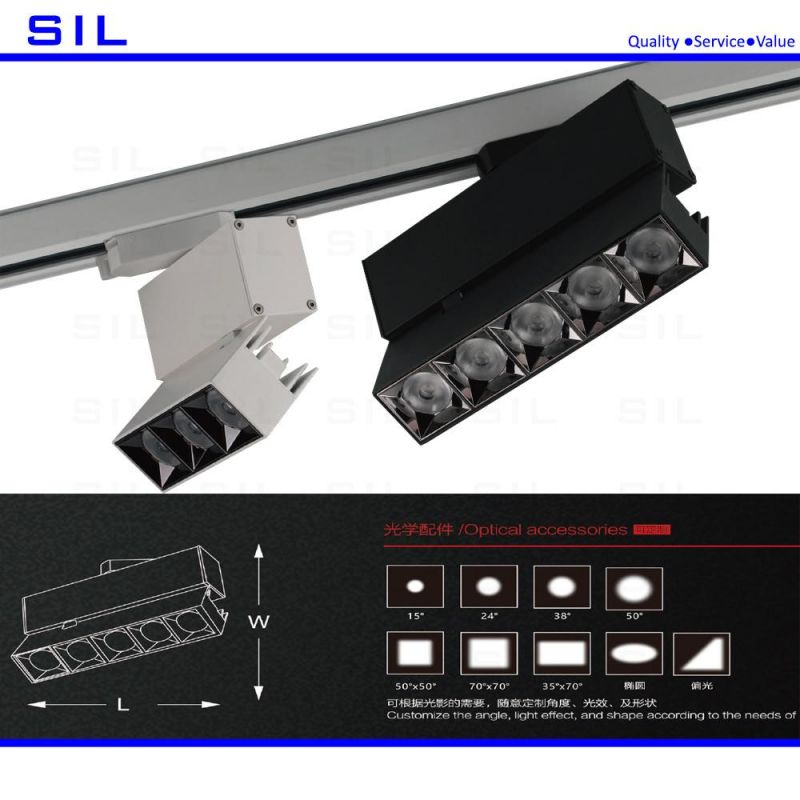 High Quality Hotel Book Clothing Store Spot Light Rail Mounting Aluminum 32W 2*16watt COB LED Track Light