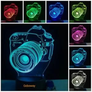 3D Luminarias Camera Shape Touch USB 7 Color Changing LED Atmosphere Lamp Gradient Visual Perspective Nightlight Illusion Lamps