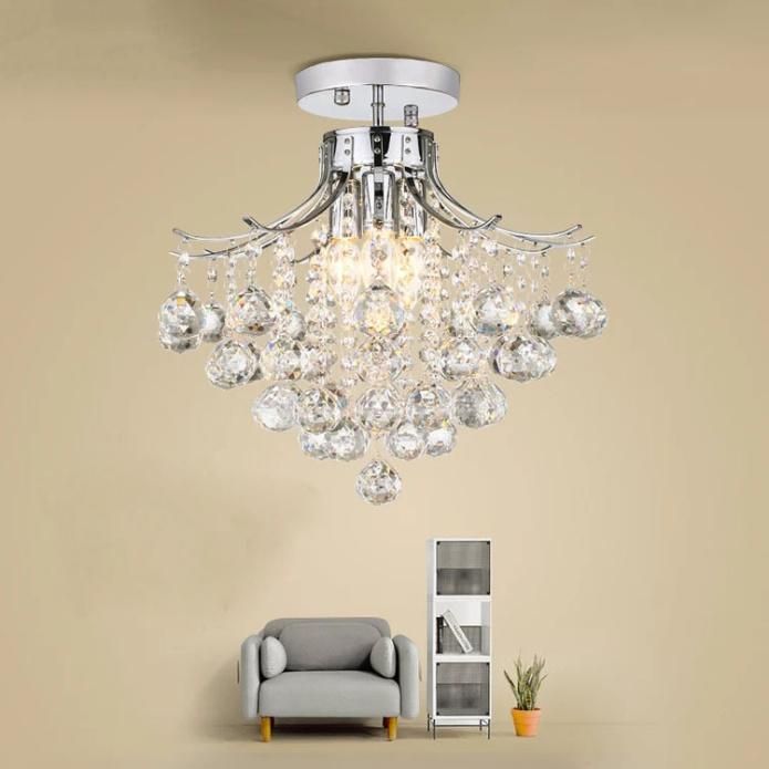 Hot Selling Crystal Lamp Modern Minimalist Bedroom Room Transparent Crystal Ceiling Light