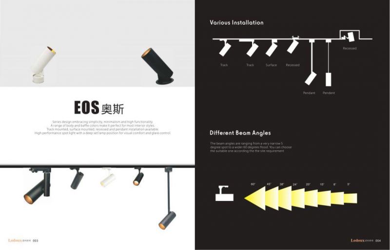 35W Super Bright Modern High Efficiency Commercial Triac/Dali/0-10V Dimmable Adjustable COB Indoor LED Track Light