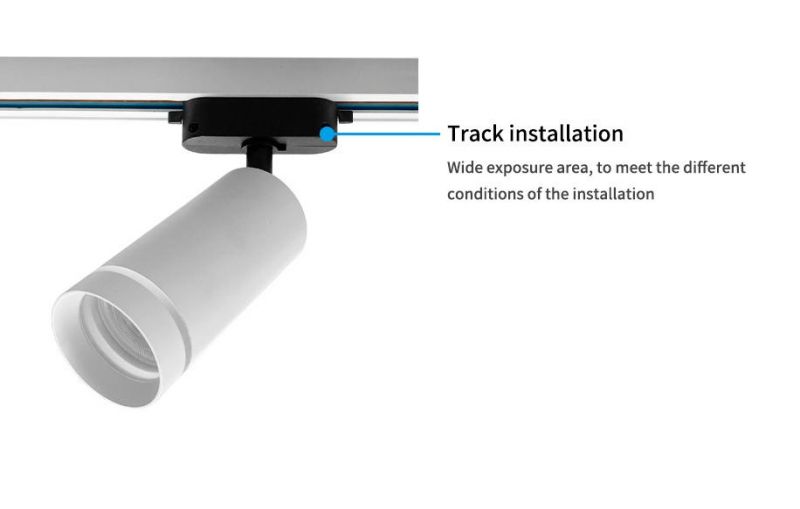 GU10 Aluminum Fixtures 2/3/4 Wires Adapter Track Light for Residential/Shop/Supermarket