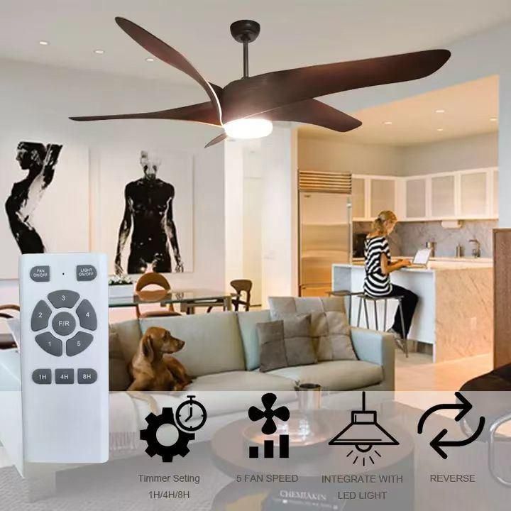 Ceiling Fan Antique Three ABS Blades LED Lighting Remote Fans Ceiling Light