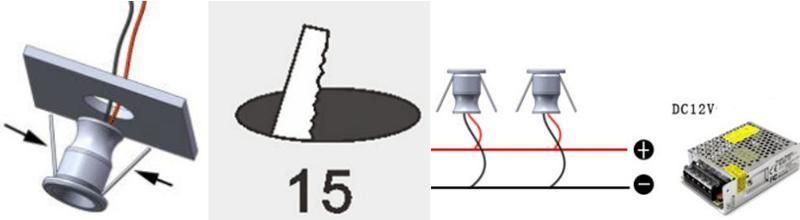 DC12V 1W Recessed Spot Light LED Lamp