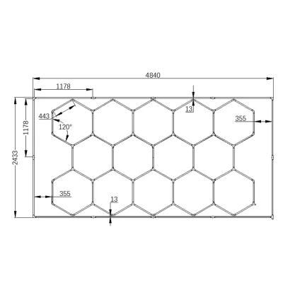 High Quality DIY Modular 7.87*15.7 Feet Garage Hexagon Lights for The Car Workshop and Home Garage Lighting