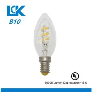 Ra90 3W 250lm B10 New Spiral Filament LED Light Bulb