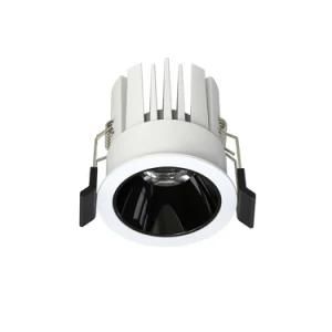 Modern 10W Sandy White/Black Ugr&lt;16 IP20 Indoor Dim/ Non-Dim LED Down Light with CE RoHS