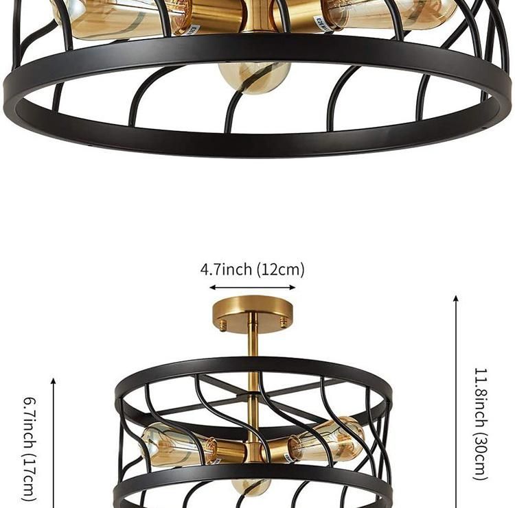 Retro Ceiling Lamp Restaurant Kitchen Bedroom Corridor Porch American Wrought Iron Ceiling Lamp