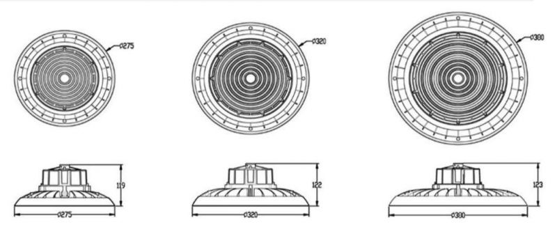 240W High Power Warehouse 150lm/W LED Industrial Lighting UFO LED High Bay Light