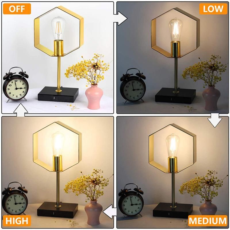 Amazon Modern Touch Dimmable USB Charging Desk Light Livingroom Metal Reading LED Table Lamps