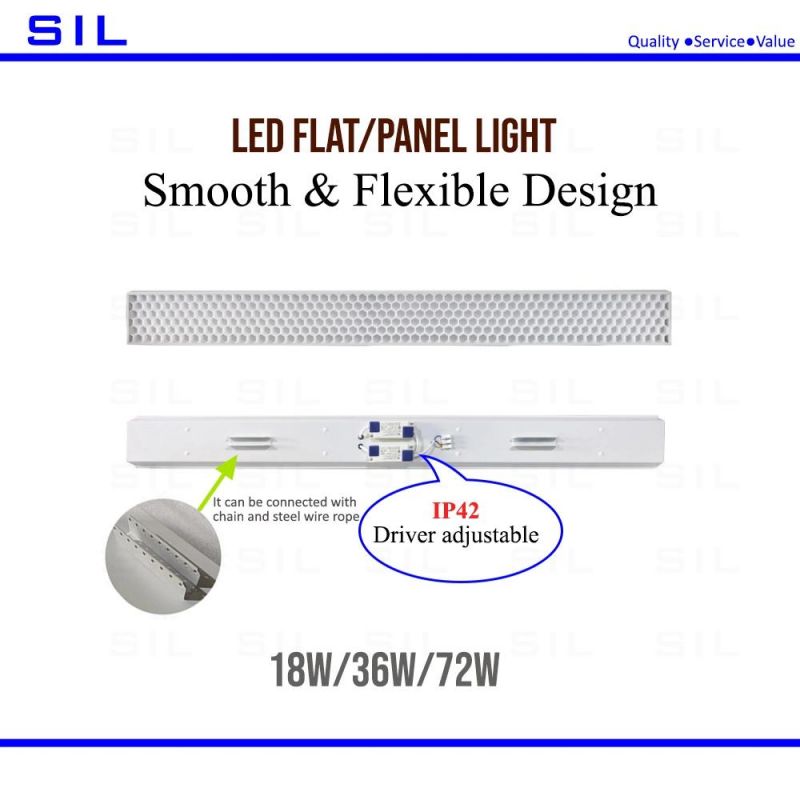 Library Classroom Ceiling Lamps 72W IP42 Anti Glare Square LED Surface Ceiling Panel Light Pendant Lamps